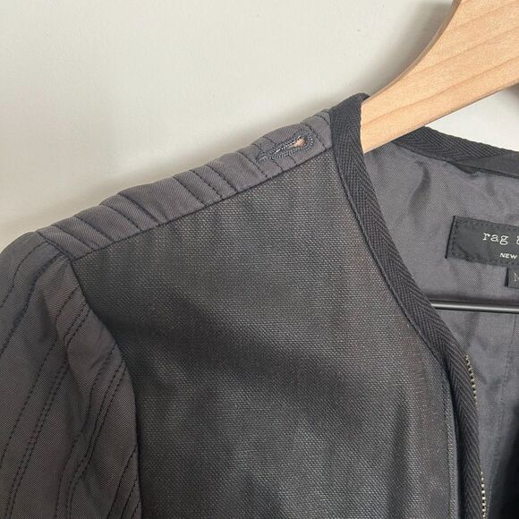 Rag & Bone Waxed Canvas Pocket Double 2-in-1 Parka Jacket w/ Fur Hood - Picture 15 of 16